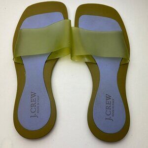 J.Crew‎ VTG Womens Plastic Green and Purple Slide Square Toe Sandal Flat Size 6